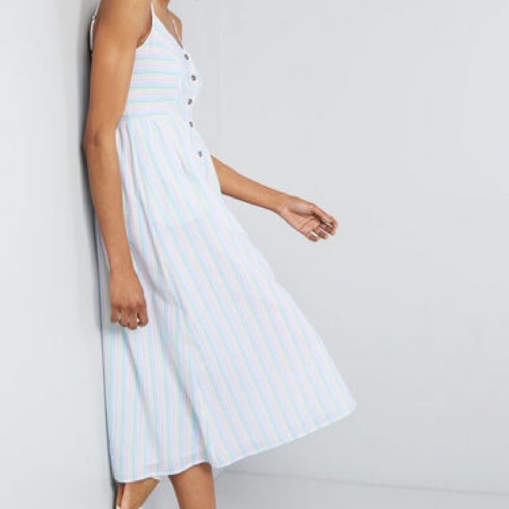 Modcloth Quite Clearly Charismatic Midi Dress